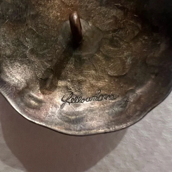 2 Vintage hand stamped Navajo silver concha buttons - Picture 3 of 4